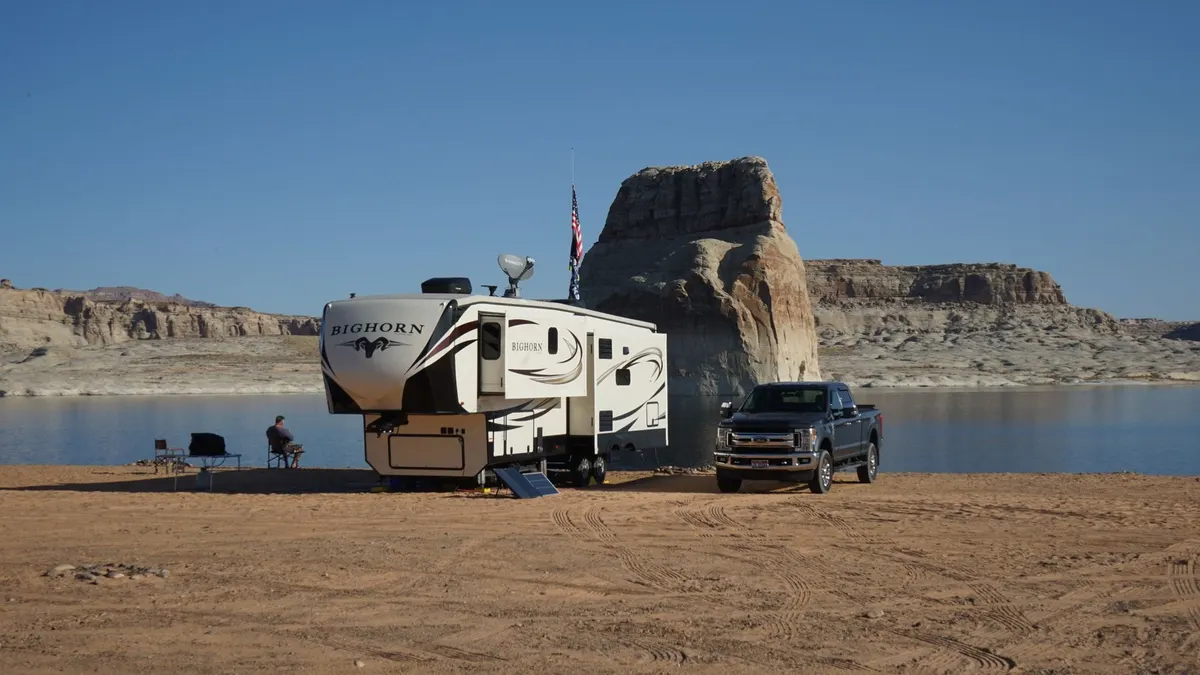 RVs camped across the Arizona desert