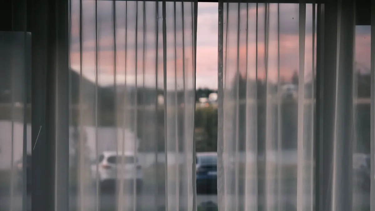 A covered car window from inside
