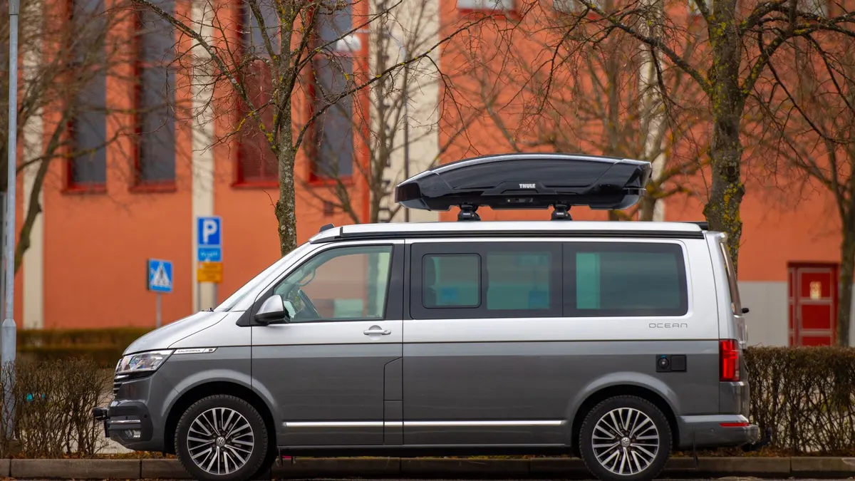 A roof vent on a van